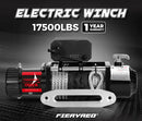 FIERYRED Wireless Electric Winch Synthetic Rope 12V 17500LBS