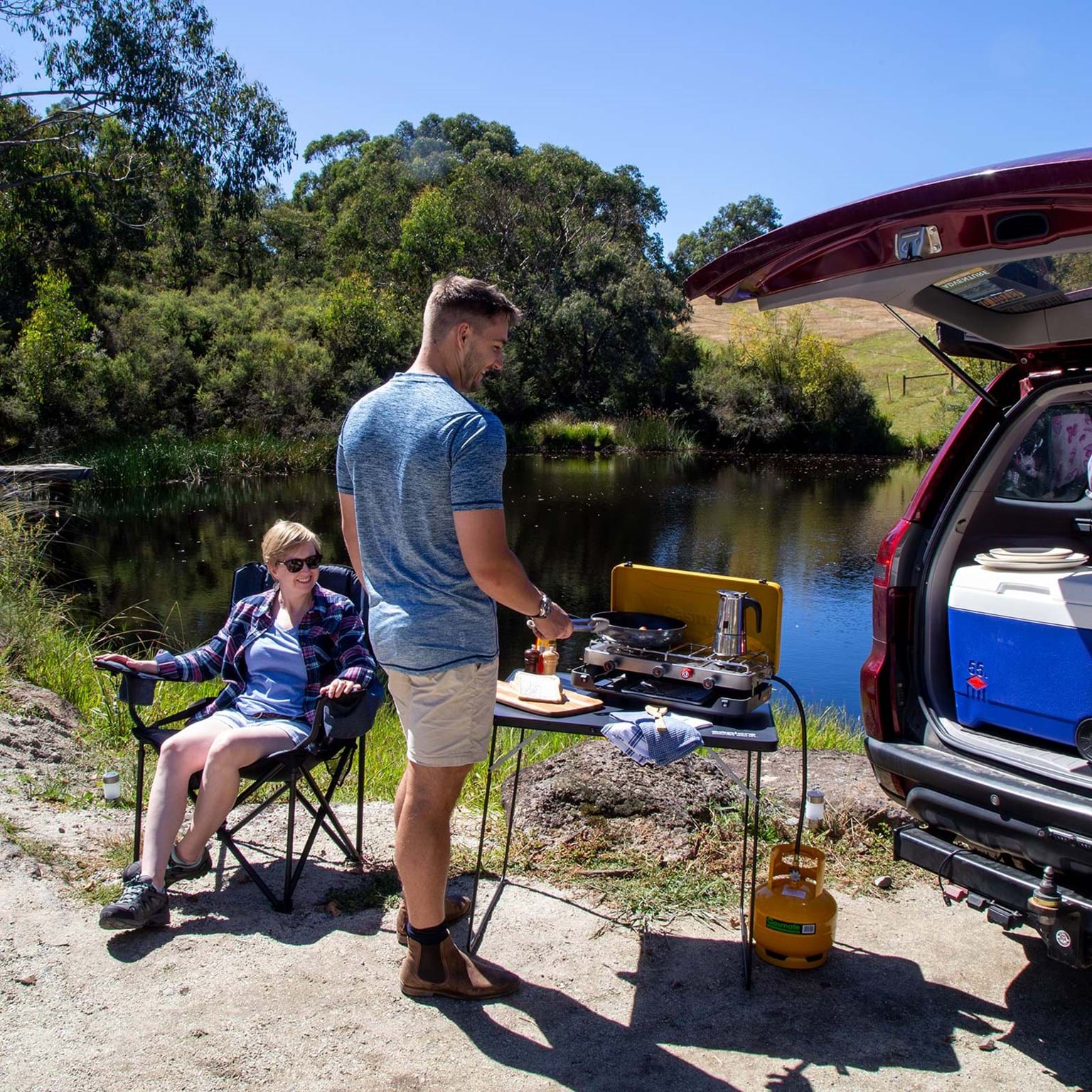 Gasmate - Classic 2 Burner Stove with Grill - RV Online
