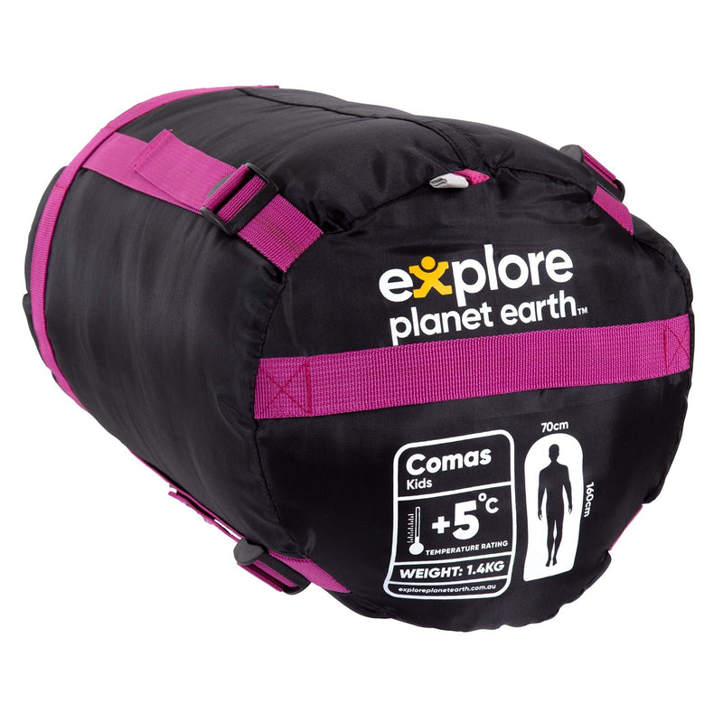 Explore Planet Earth - Comas Kids Sleeping Bag Pink – RV Online