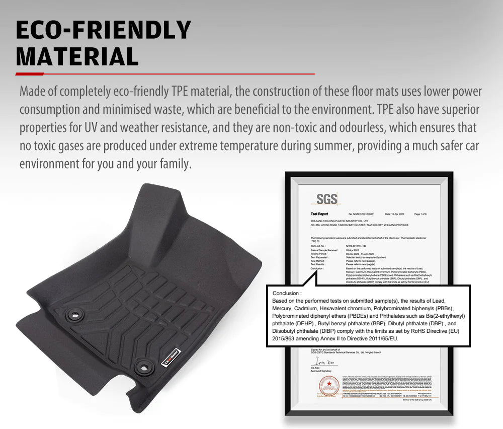 KIWI MASTER 3D Car Floor Mats Fit Toyota Hilux Dual Cab MY 2016 - NEW – RV Online