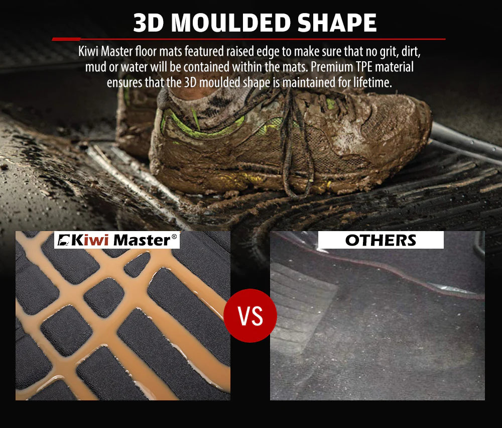 KIWI MASTER 3D Car Floor Mats Fit Toyota Hilux Dual Cab MY 2016 - NEW – RV Online