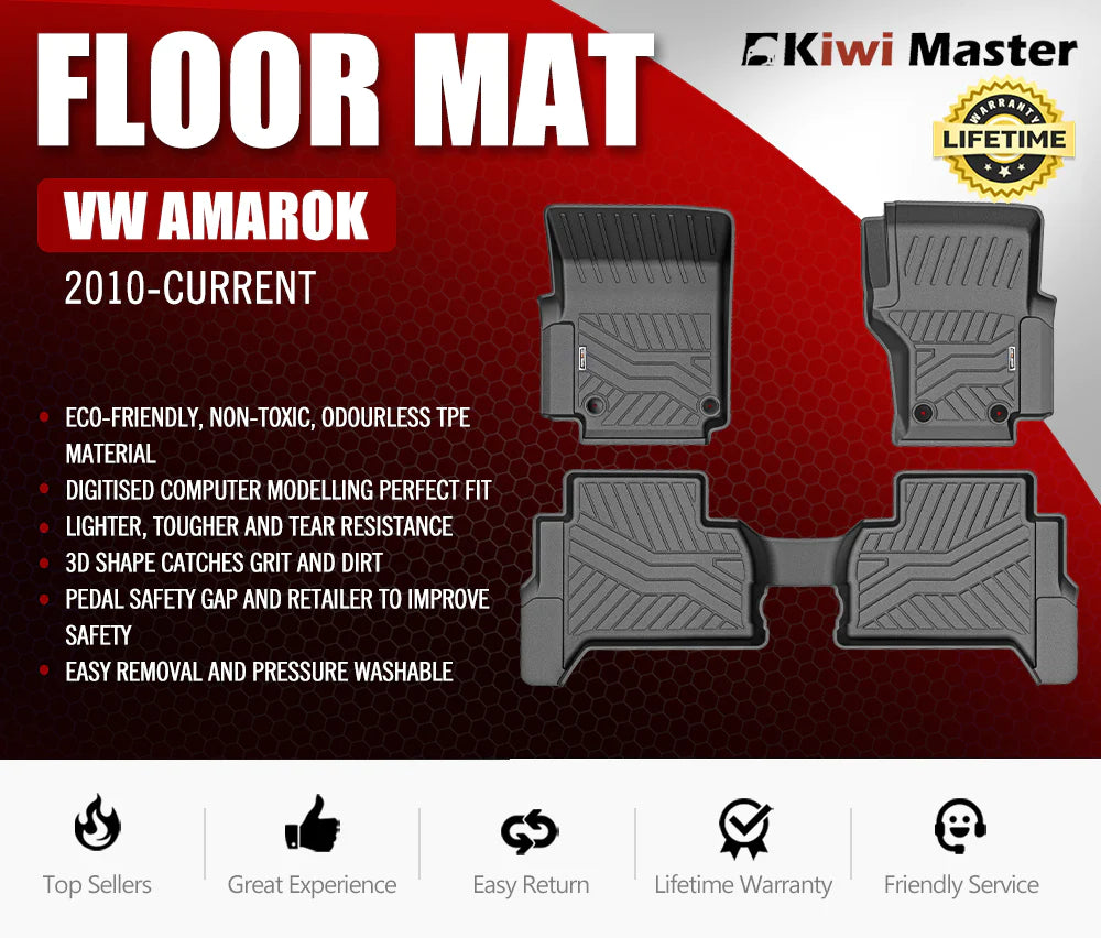 KIWI MASTER 3D Car Floor Mats Fit VW Volkswagen Amarok 2010-2022