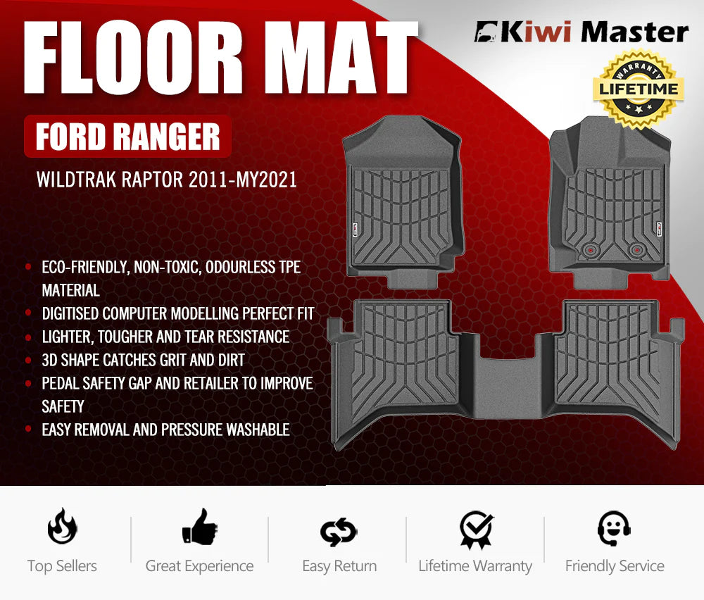 KIWI MASTER 3D Car Floor Mat Fit Ford Ranger Wildtrak Raptor 2011-2021 – RV Online
