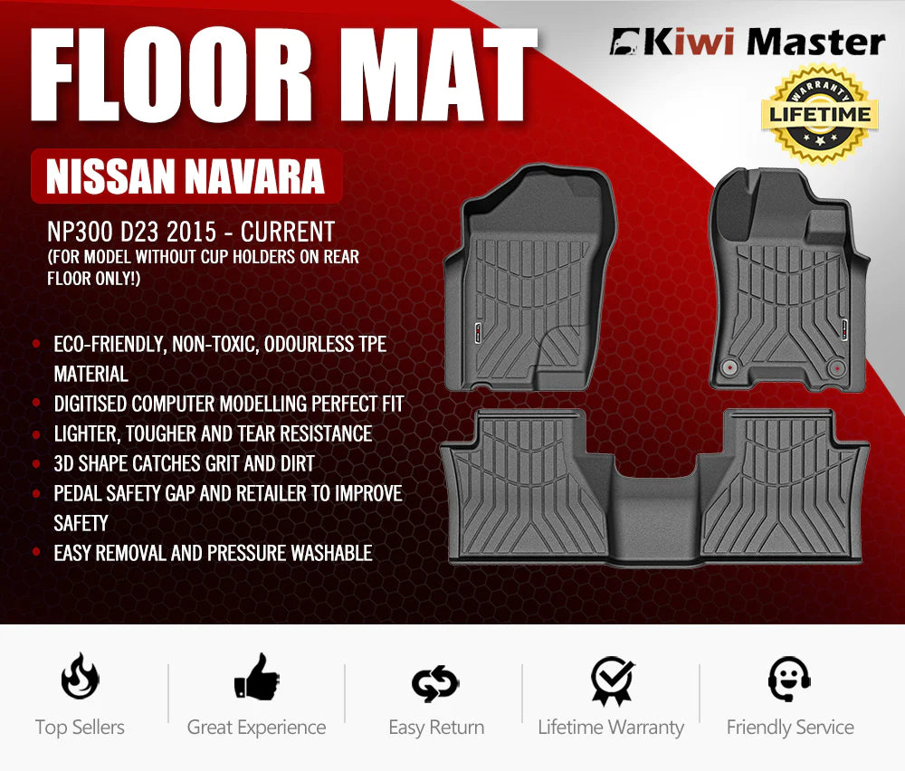 KIWI MASTER 3D Car Floor Mats Fit Nissan Navara 2015-ON NP300 D23 – RV Online