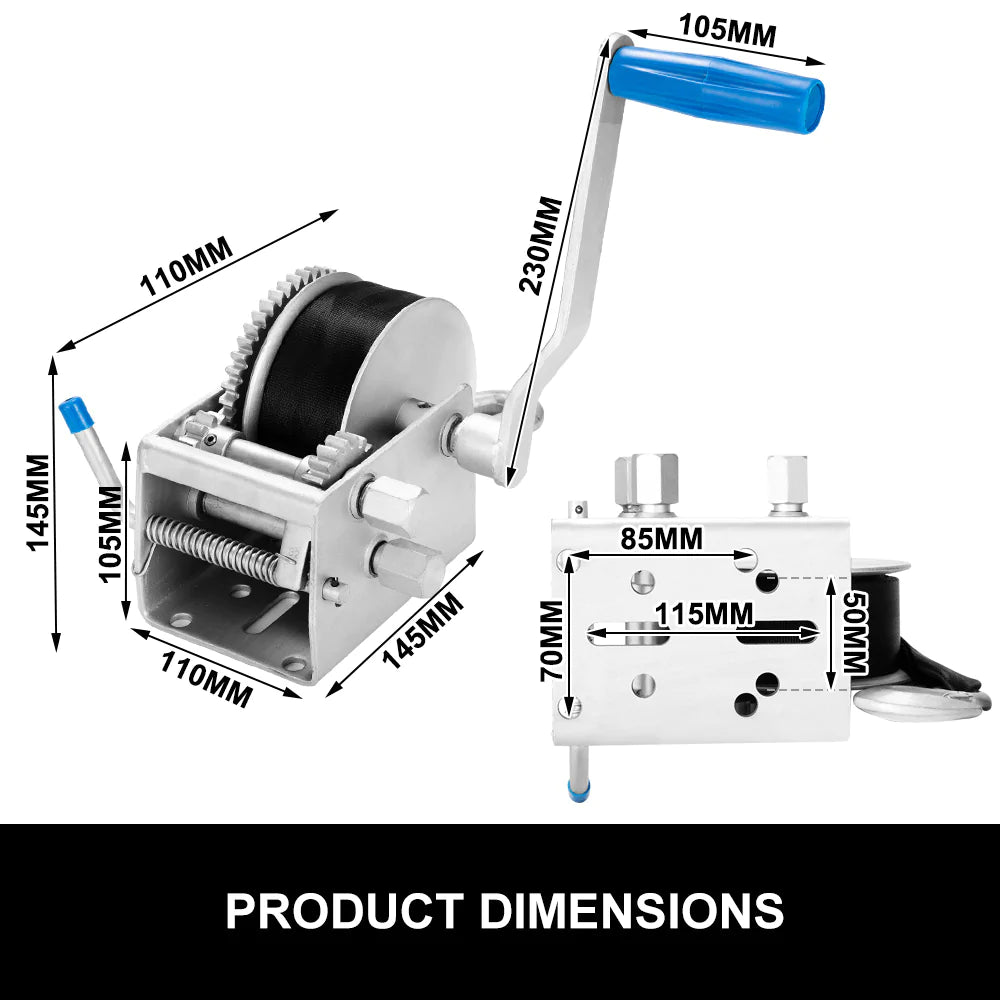 FIERYRED Hand Winch 3000kg