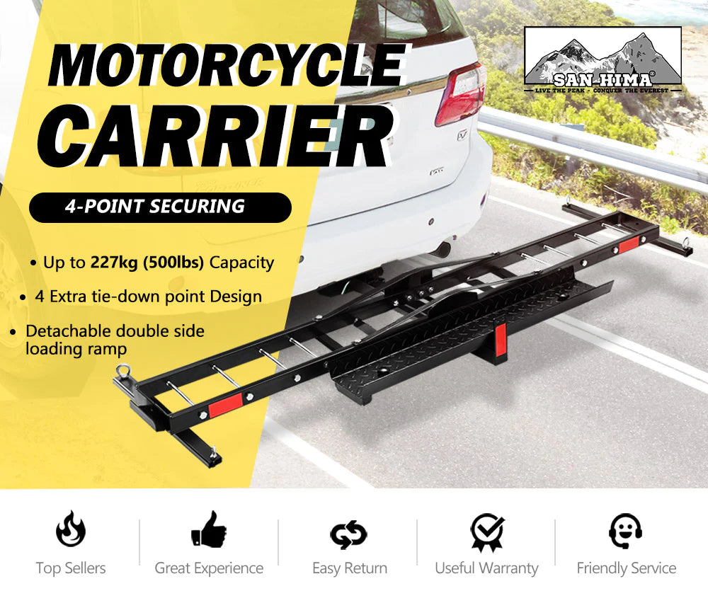 SAN HIMA Motorcycle Carrier Rack 227kg Capacity With Extra Tie Down Point