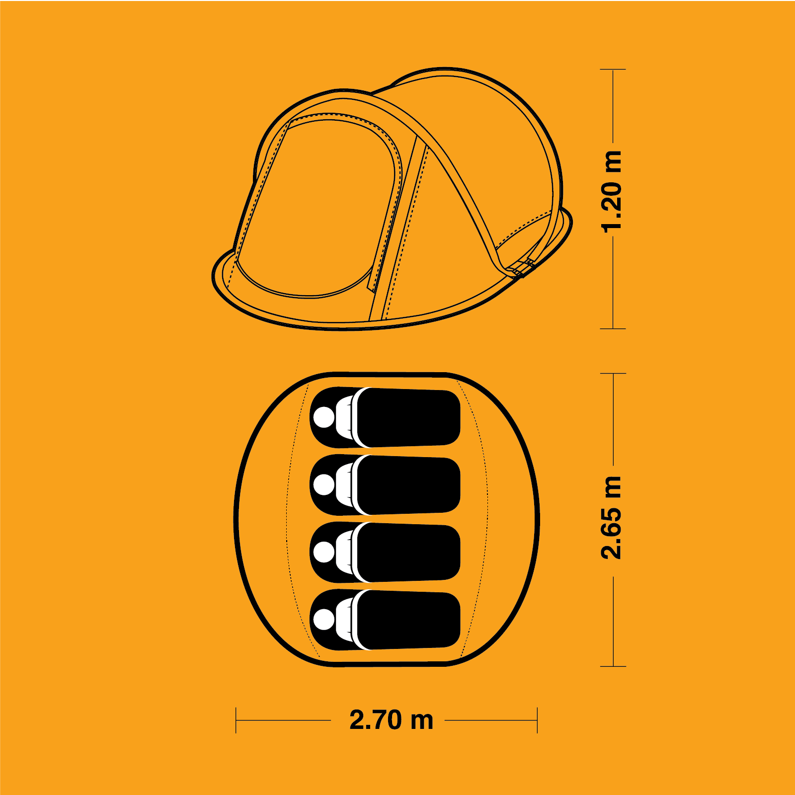 Explore Planet Earth - Speedy Blackhole 4 Person Tent with LED Lights