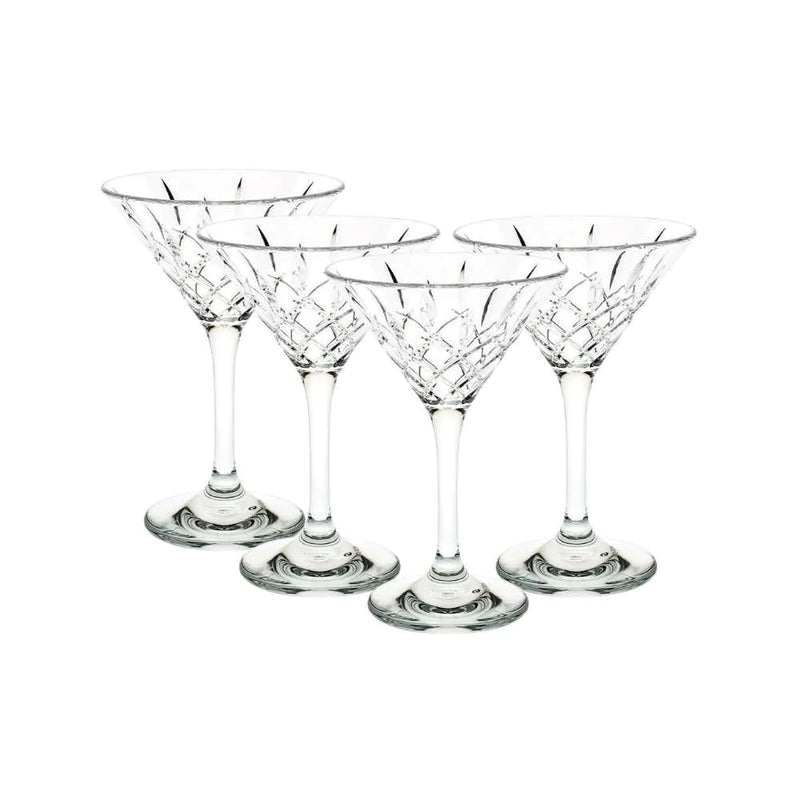 D-Still Unbreakable Diamond Cut Martini Glass 235ml - Set of 4